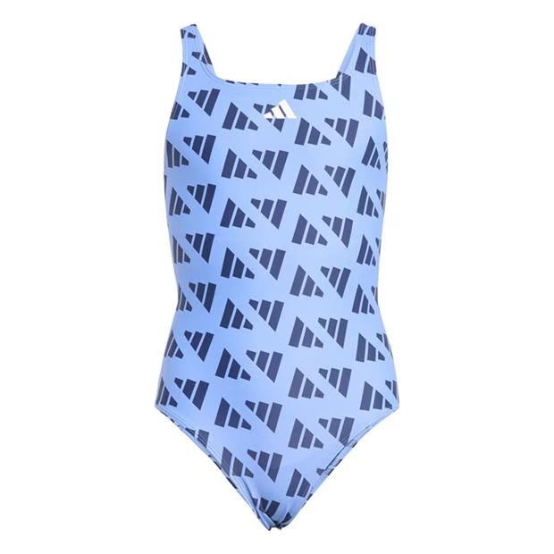 adidas Logo Graphic V-Back Swimsuit Juniors