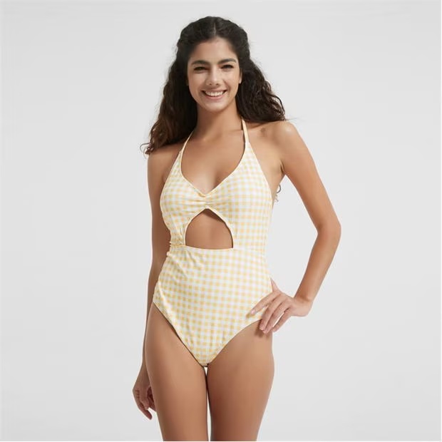 Be You Gingham Cut Out Swimsuit
