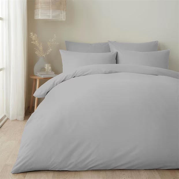Appletree 100% Pure Natural Cotton Duvet Cover Set - Silver