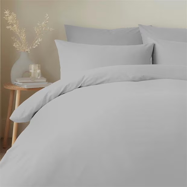 Appletree 100% Pure Natural Cotton Duvet Cover Set - Silver