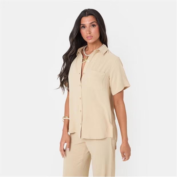 I Saw It First Soft Crepe Short Sleeve Shirt