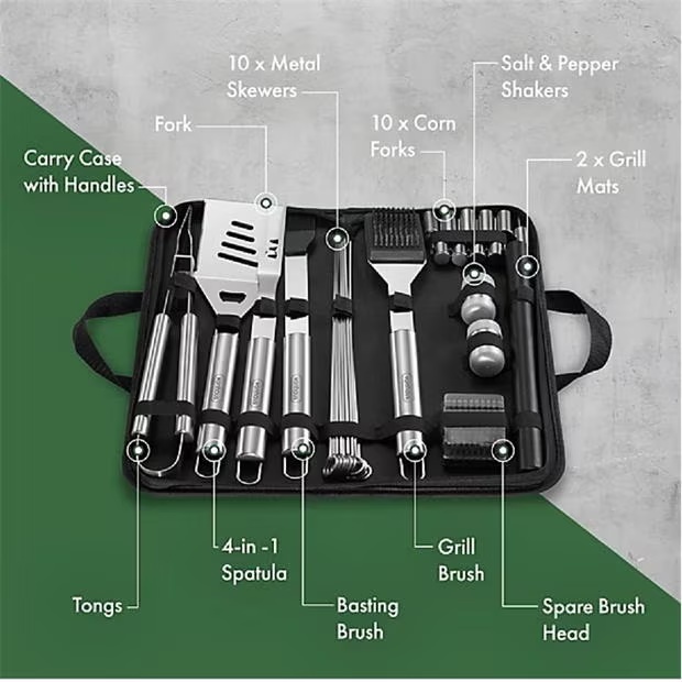 VonHaus VonHaus BBQ Tool Set with Case 30Pcs