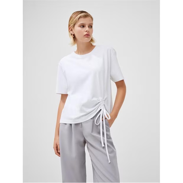 French Connection Rallie Cotton Ruched T-Shirt.