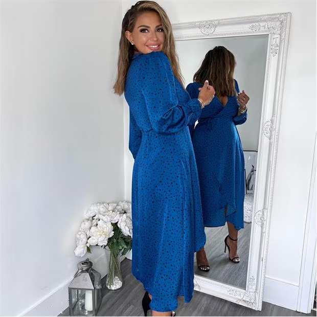 AX Paris And Black Printed Wrap Midi Dress