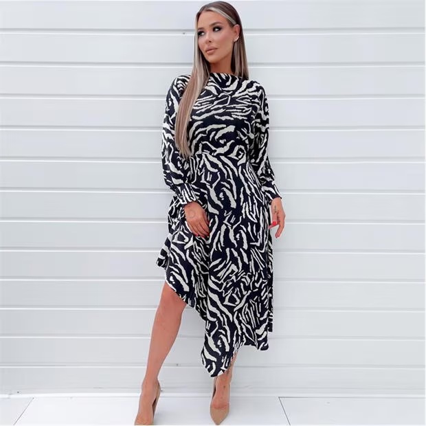 AX Paris Animal Print High Low Skirt Midi Dress
