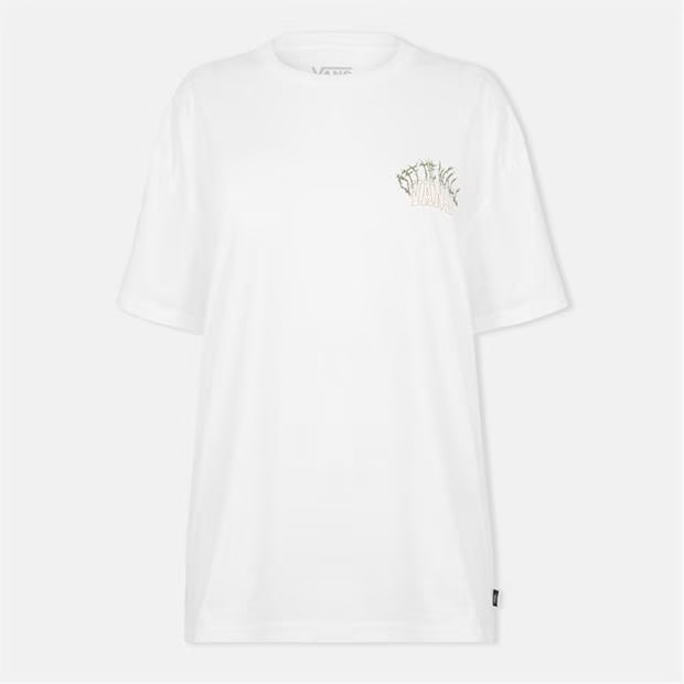 Vans Metal University Oversized Ss White T-Shirt Womens