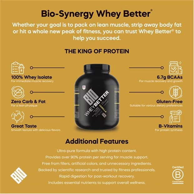 Bio-Synergy Whey Better -cookies & Cream - 2250g - - 75 servin