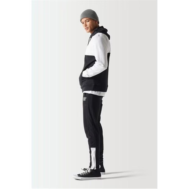 11 Degrees Colour Block Hoodie - Black / White