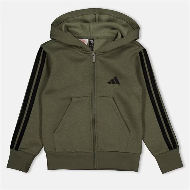 adidas 3-Stripe Essentials Full-Zip Hoodie Juniors