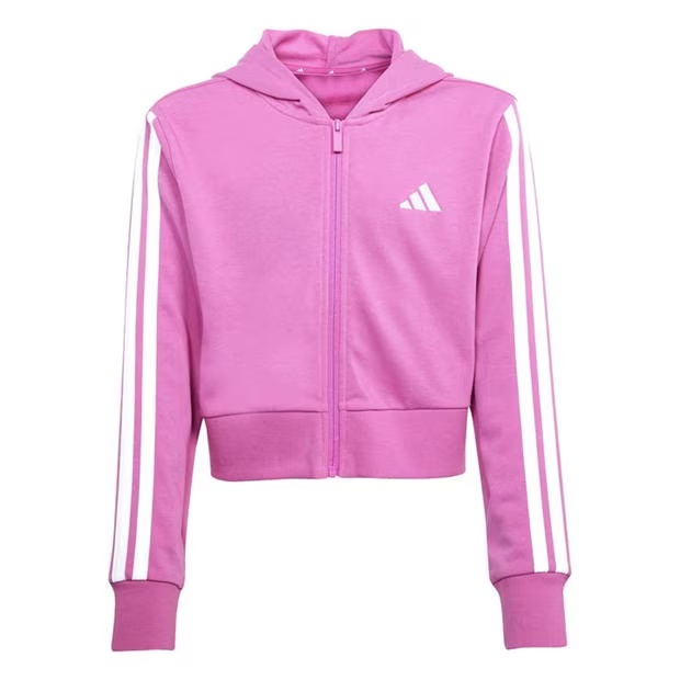 adidas 3-Stripe Essentials Full-Zip Hoodie Juniors