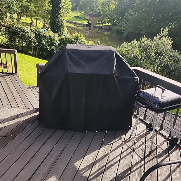 Breeins 145cm Waterproof Barbecue Grill Cover, Black