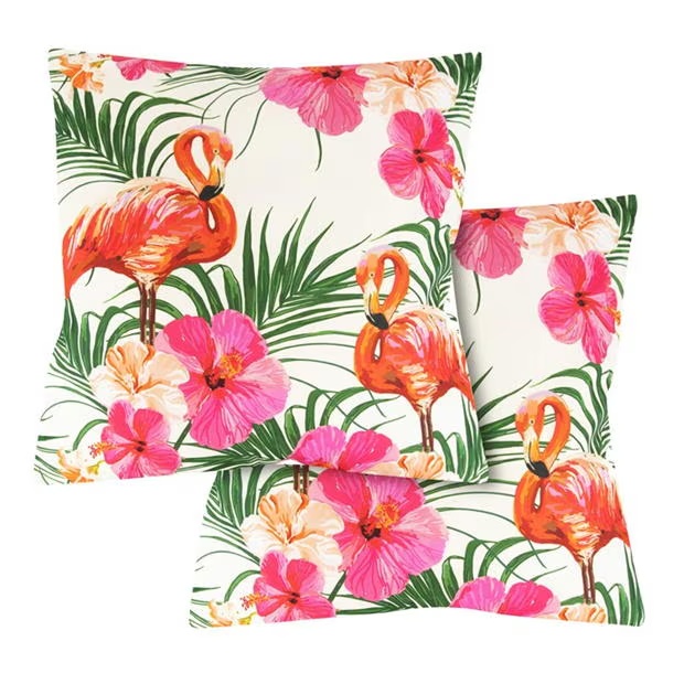 Streetwize Outdoor Flamingo Palm PrintScatter Cushions - Pa
