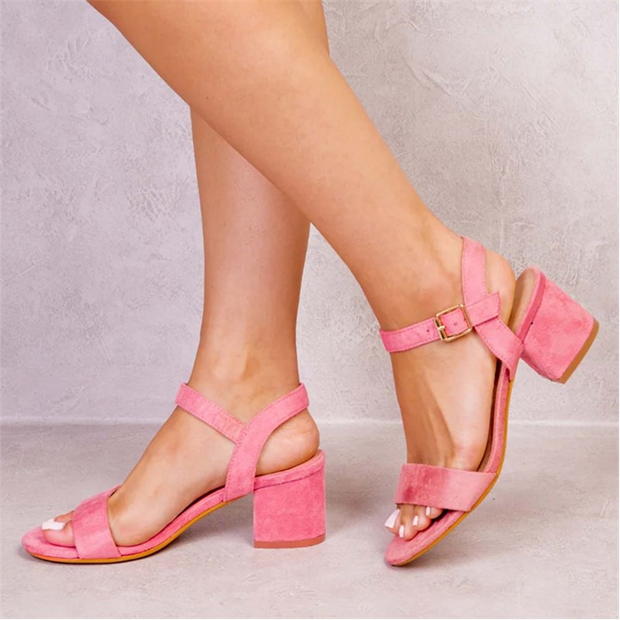 No Doubt Strappy Mid High Block Heels