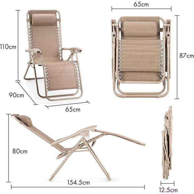 VonHaus Verona Sage Green Zero Gravity Chair Set of 2