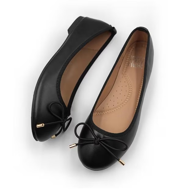Wheres That From Bexley Slip On Flat Pumps In Black Faux Leather