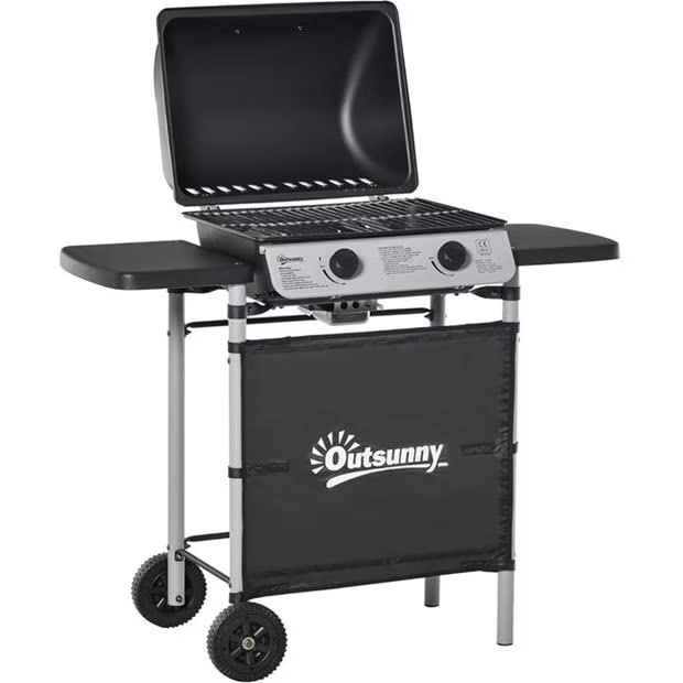 Outsunny 2 Burner Gas BBQ with Lid 5.6 kW