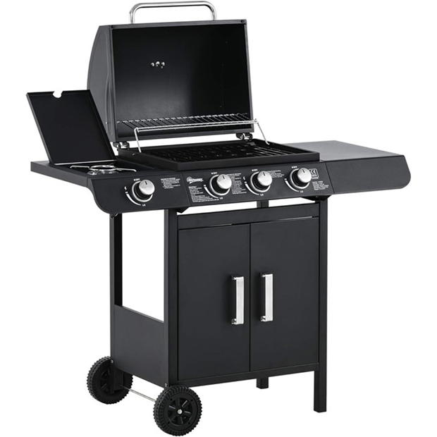 Outsunny 3+1 Burner Gas BBQ Grill