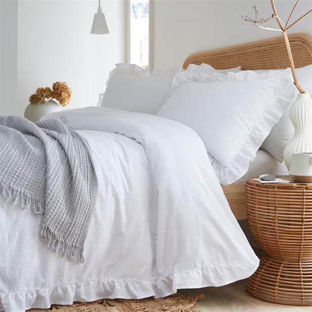 Appletree Loft Cassia Frill 100% Cotton Duvet Cover Set
