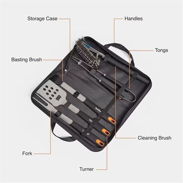 VonShef VonShef - 5pc BBQ Tool Set And Bag