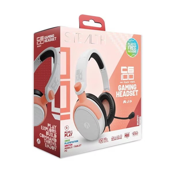 Stealth C6-100 Burst Gaming Headset PS4 PS5 XBOX Switch & PC - Peach & White