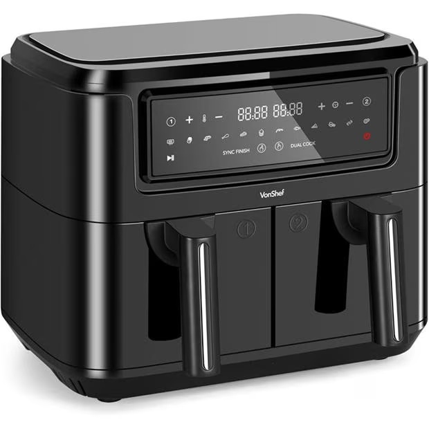 VonShef VonShef - 9L Dual Air Fryer with Liners