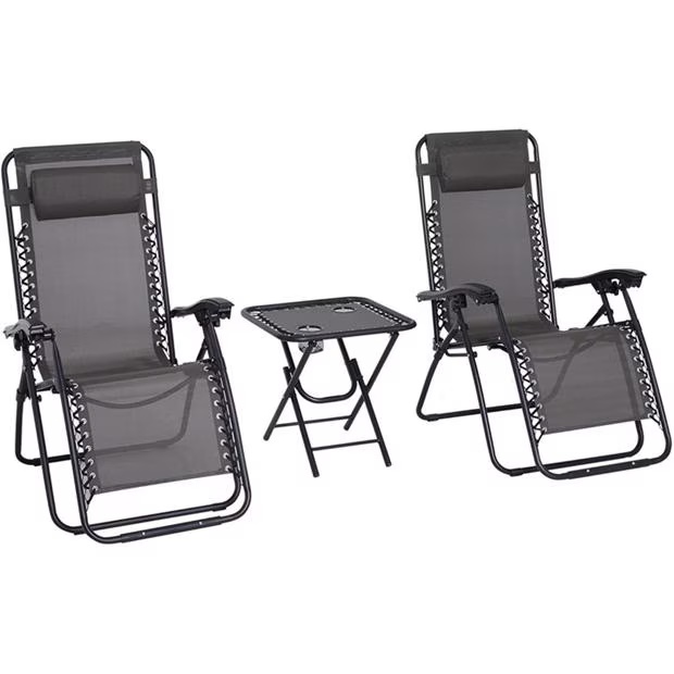Outsunny Outsunny 3pcs Folding Zero Gravity Chairs