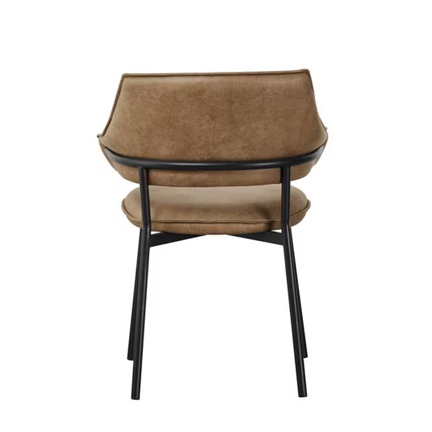 Shankar Pair of Geneva Microfibre Antique Tan Dining Chair