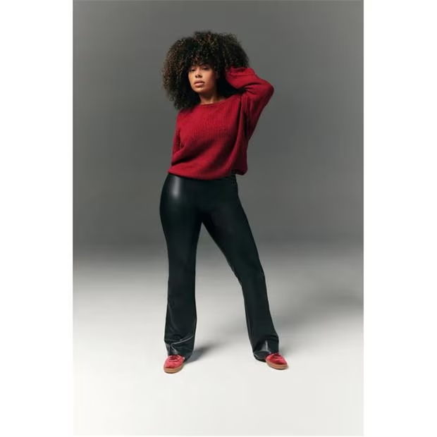 In The Style Tall Black Perfect Sculpting High Waisted Leather