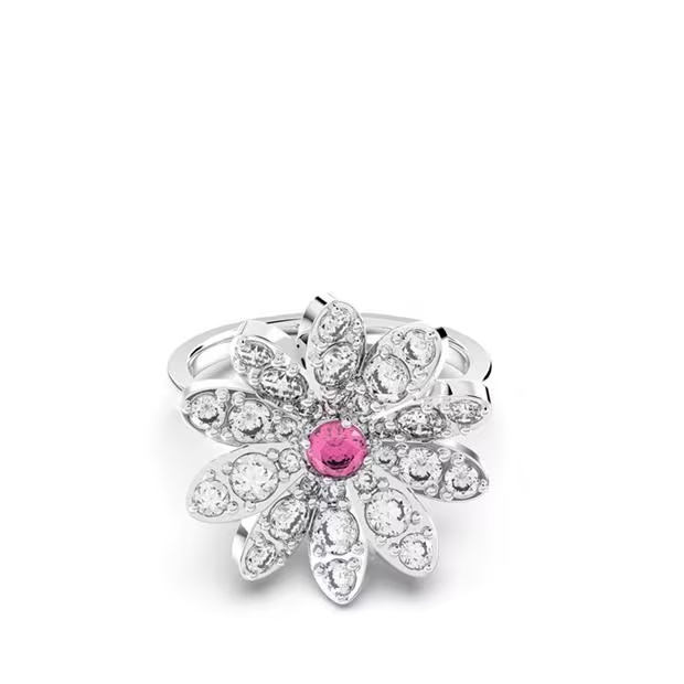 Swarovski Eternal Flower ring, Flower, Pink, Mixed metal finish