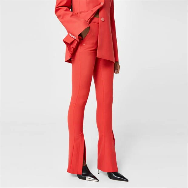 OFF WHITE Split Hem Flared Trousers