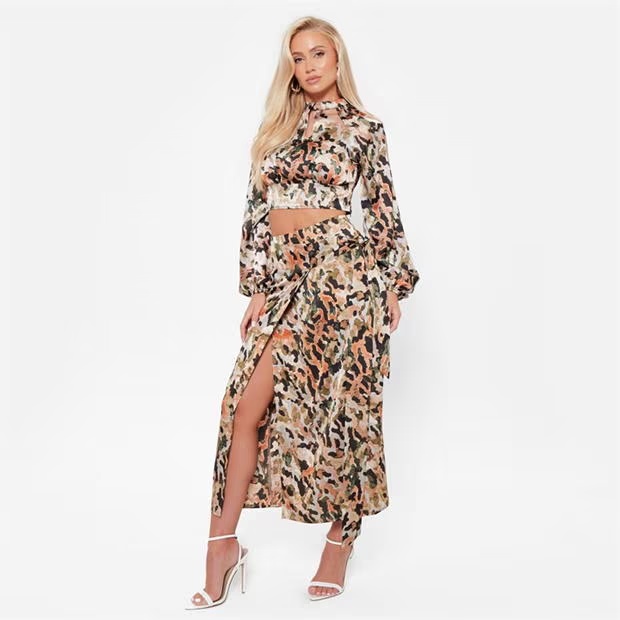 I Saw It First Printed Oversized Satin Shirt Co-Ord