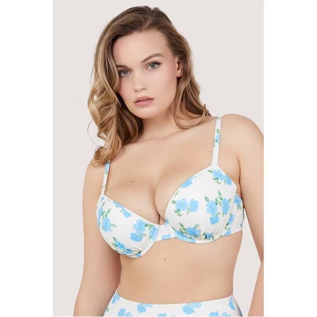 Peek and Beau Fb Mix/Match Abs Floral Plunge Bikini