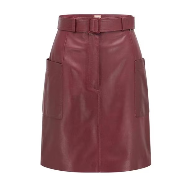 Boss Semita Leather Skirt