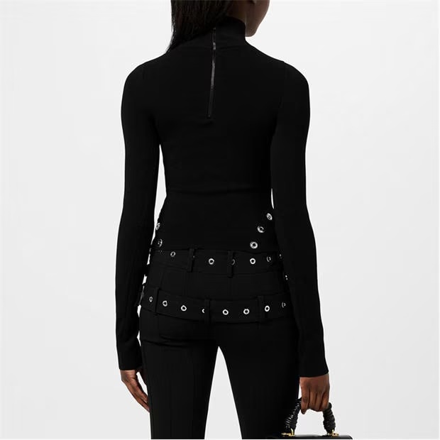 OFF WHITE Eyelet Knitted Top