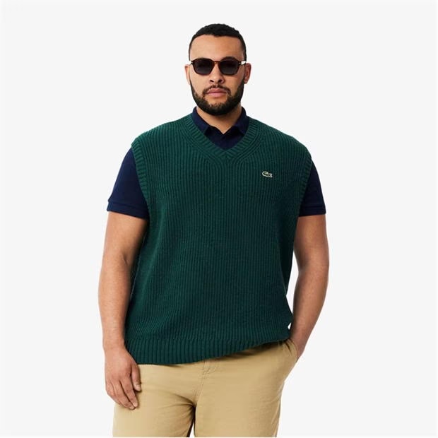 Lacoste Carded Wool V-Neck Sweater Vest