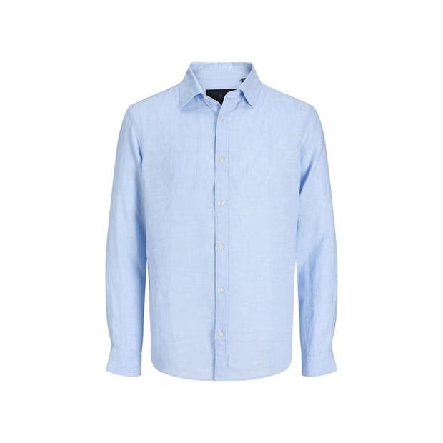 Jack and Jones Jack & Jones linen shirt in Light Blue