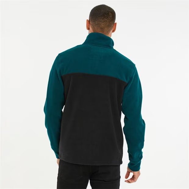 Threadbare Two Tone Quarter Zip Fleece Jumper