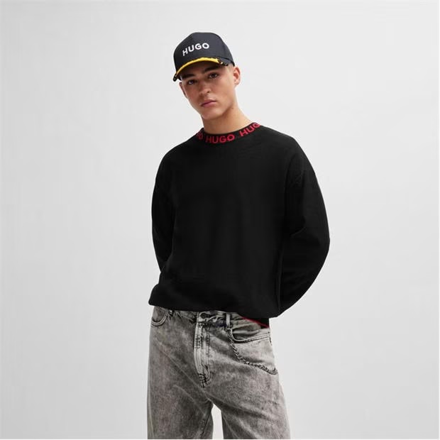 Hugo Smarlo Logo Collar Sweater