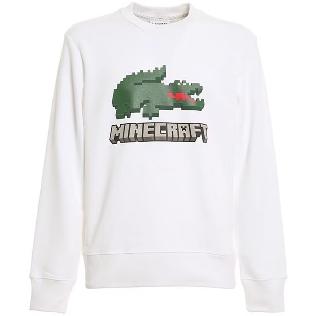 Lacoste Unisex Minecraft Pixel Art Long Sleeve Sweatshirt