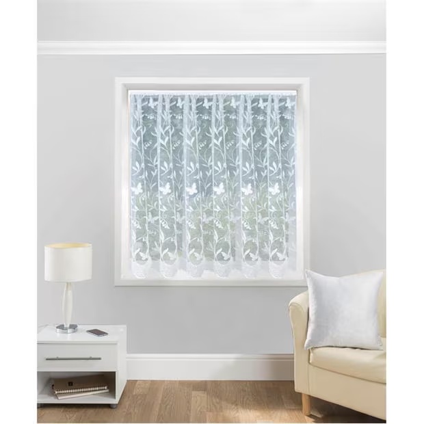 Tyrone Textiles Hawaii Floral Butterfly Net Panel Curtain