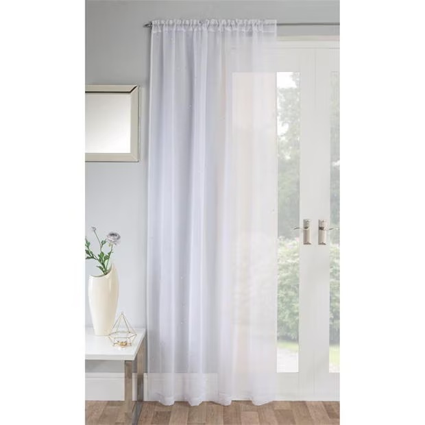 Tyrone Textiles Jewel All Over Diamonte Voile Panel