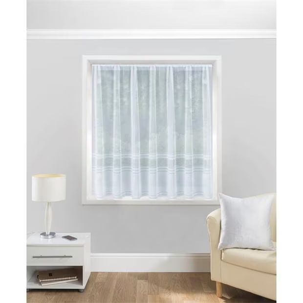 Tyrone Textiles Hudson Stripe Lace Net Curtain Panel