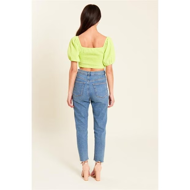 Be You Shirred Crop Top Womens