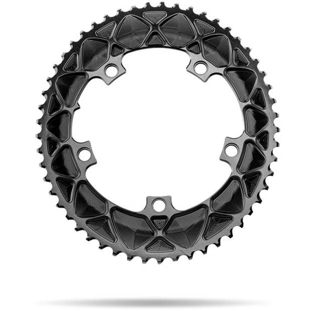 absoluteBlack OVAL 130BCD 5 holes, 2X chainring, BLACK, 53T, OVA