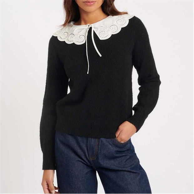 Nobodys Child Broderie Anglaise Collar Sweater