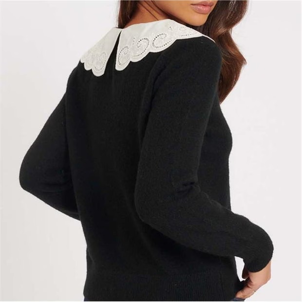 Nobodys Child Broderie Anglaise Collar Sweater