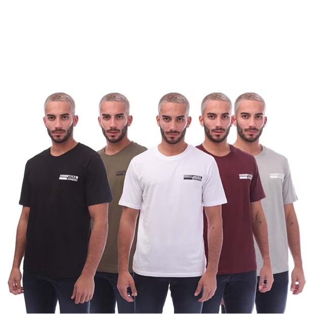 Jack and Jones Speed 5 Pack T-Shirts