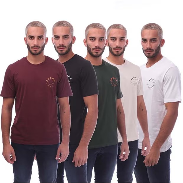 Jack and Jones Warrior L 5 Pack T-Shirts