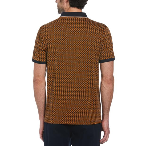 Original Penguin Over Print quarter Zip Polo Shirt