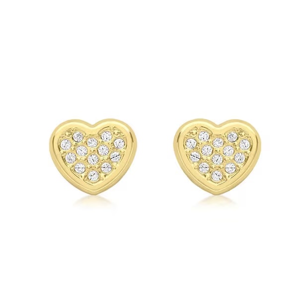Be You 9ct Gold CZ Heart Studs